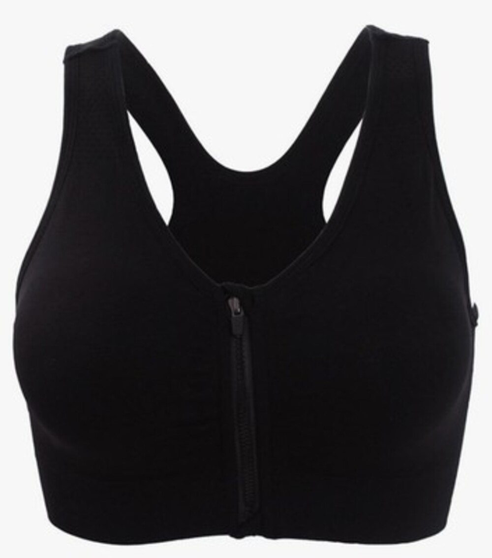 Women's Zipper Front Closure Sports Bra Racerback Yoga Bras-SIZE 3XL